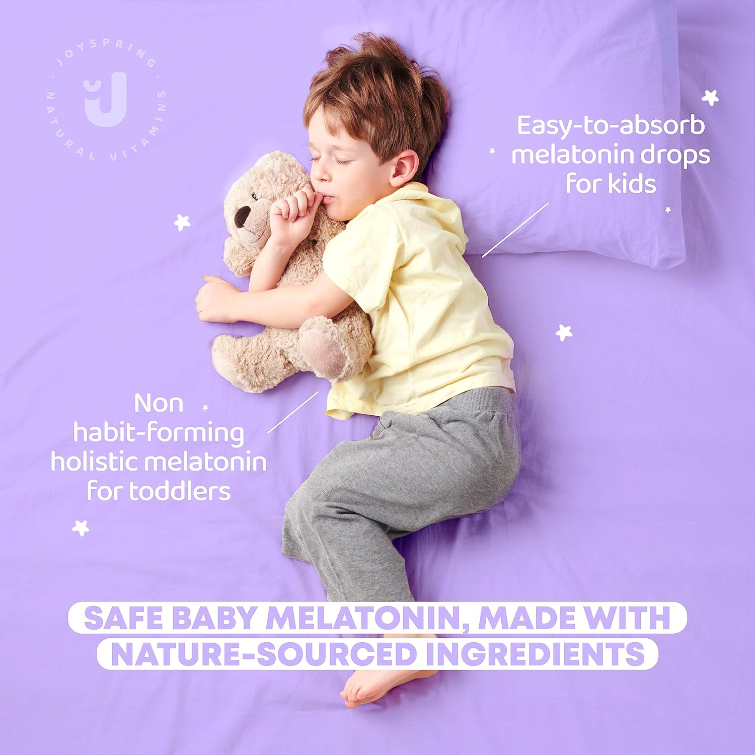 JoySpring Genius Drops Brain Supplement for Kids and SleepBerry Melatonin for Kids with Elderberry - Liquid Melatonin for Kids Sleep Support