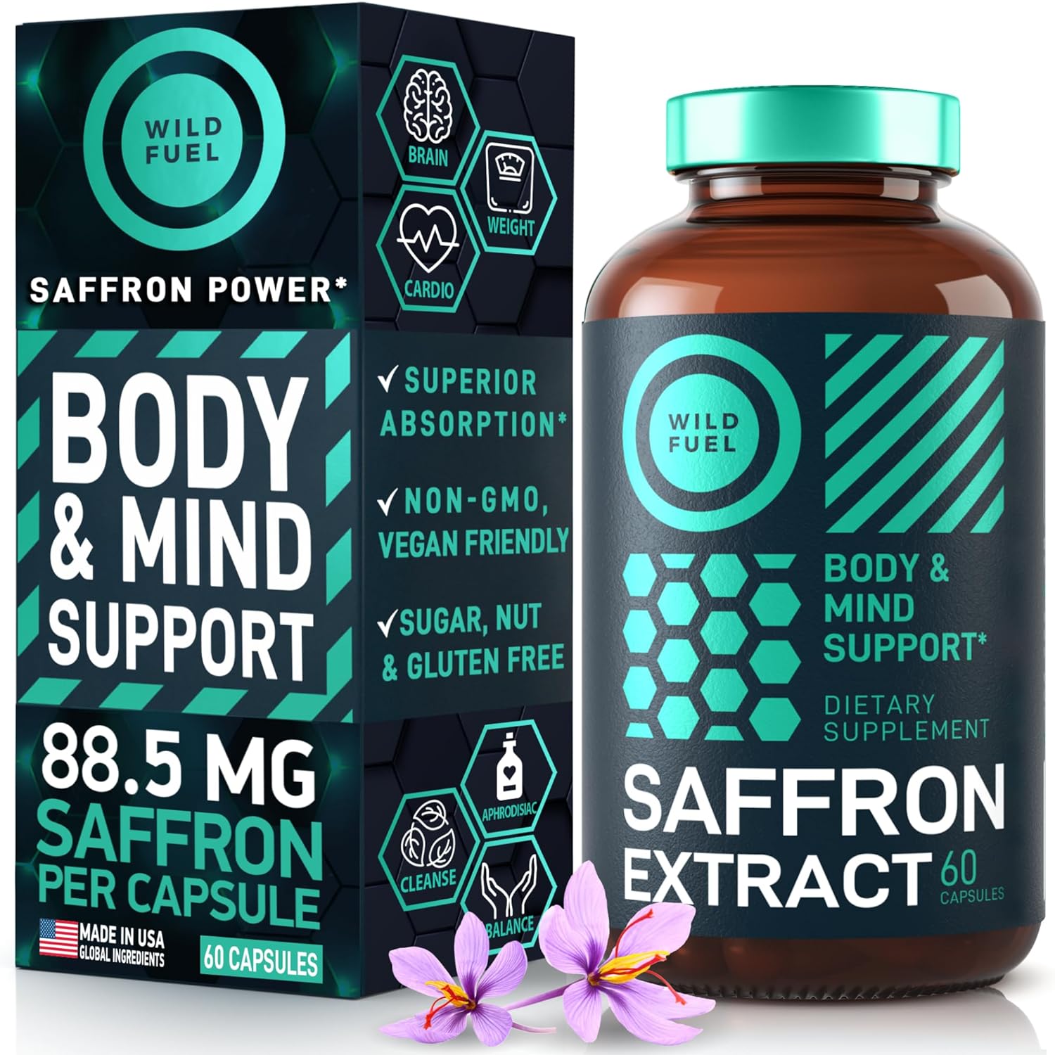 WILD FUEL Keto Candy and Saffron Extract Supplement Energy and Weightloss Bundle