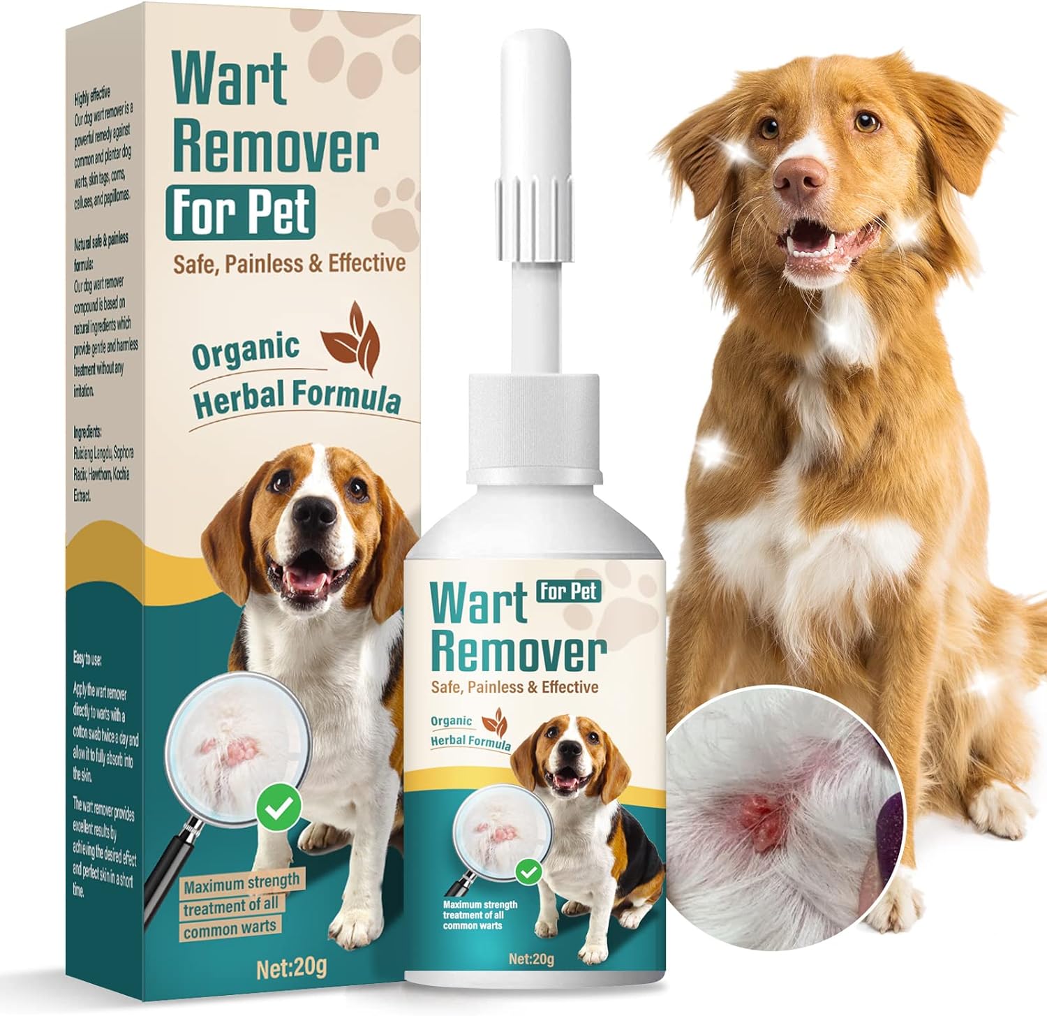 NHZ Dog Skin Tag Remover, Dog Wart Remover, Pets Skin Tag Removal Treatment, Easily and Naturally Remove Warts for Dogs, PainlessIrritant-Free
