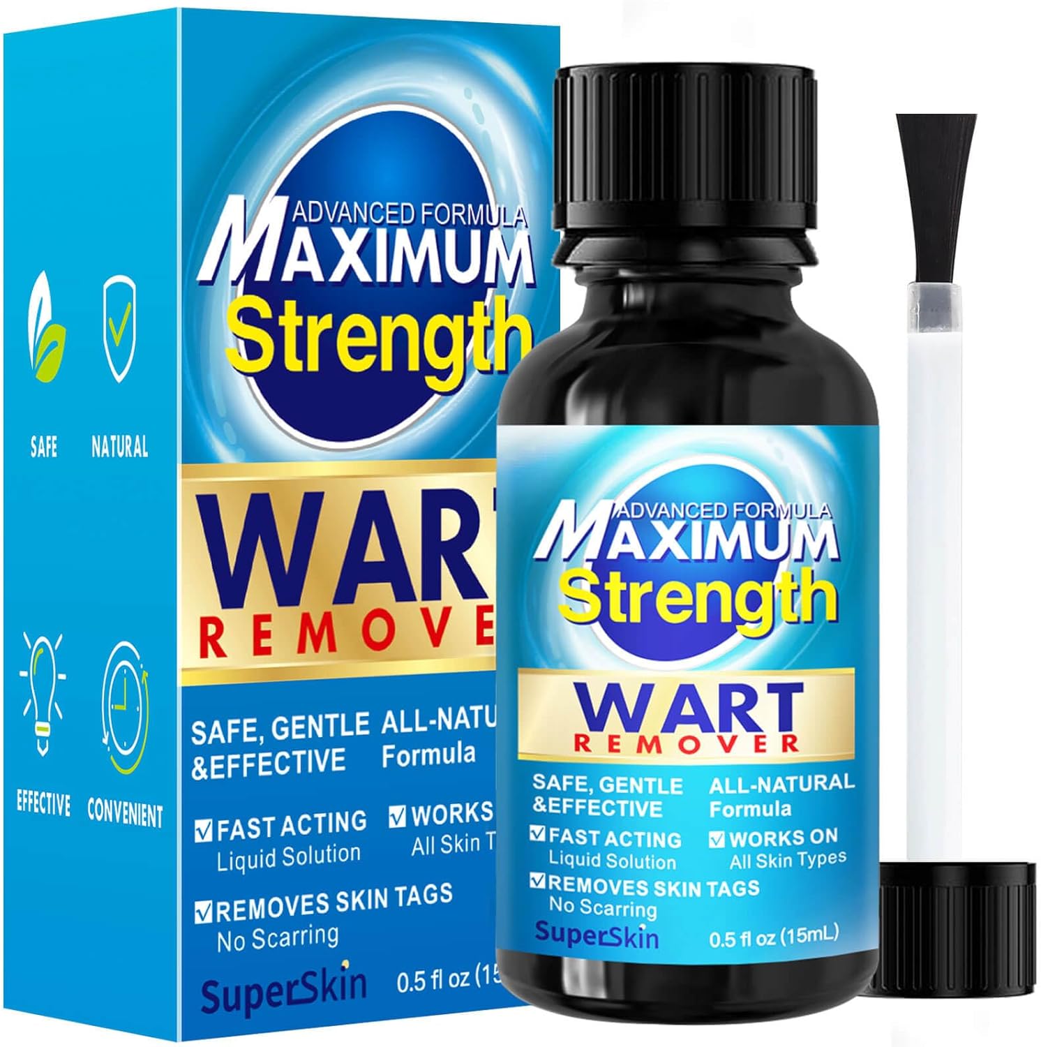 Wart Remover, Maximum Strength Salicylic Acid Liquid Fast-Acting for Plantar, Common and Flat Wart Removal Treatment, Safe for Children and Adults