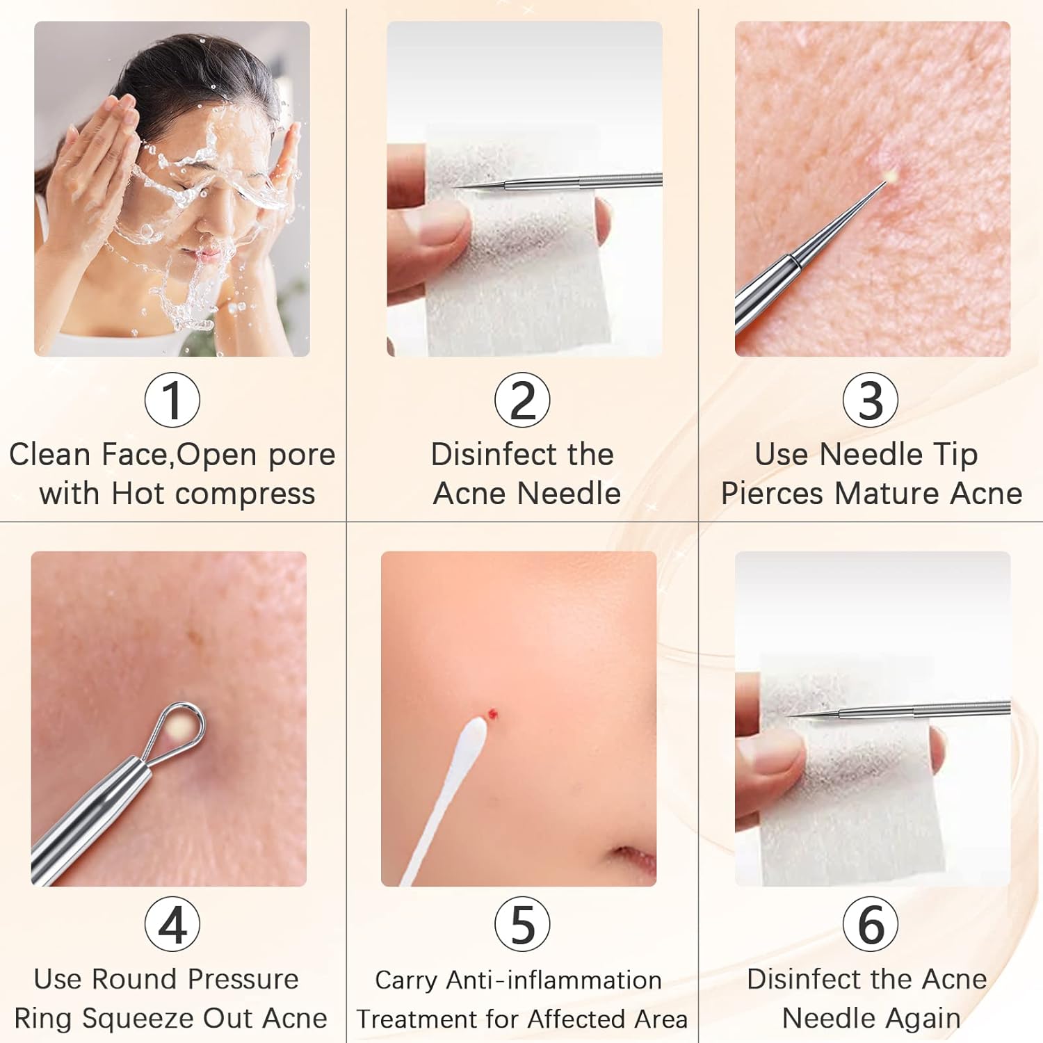 Blackhead Remover Tool, Pimple Popper Tool Kit, Blackhead Extractor Tool for Face, Extractor Tool for Comedone Zit Acne Whitehead Blemish, Stainless Steel Extraction Tools