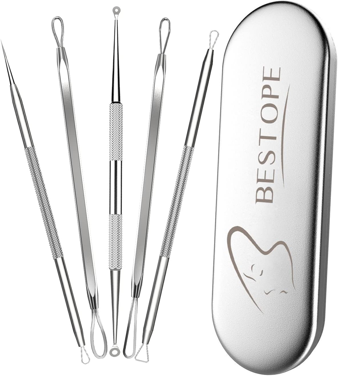 Blackhead Remover Tool, Pimple Popper Tool Kit, Blackhead Extractor Tool for Face, Extractor Tool for Comedone Zit Acne Whitehead Blemish, Stainless Steel Extraction Tools