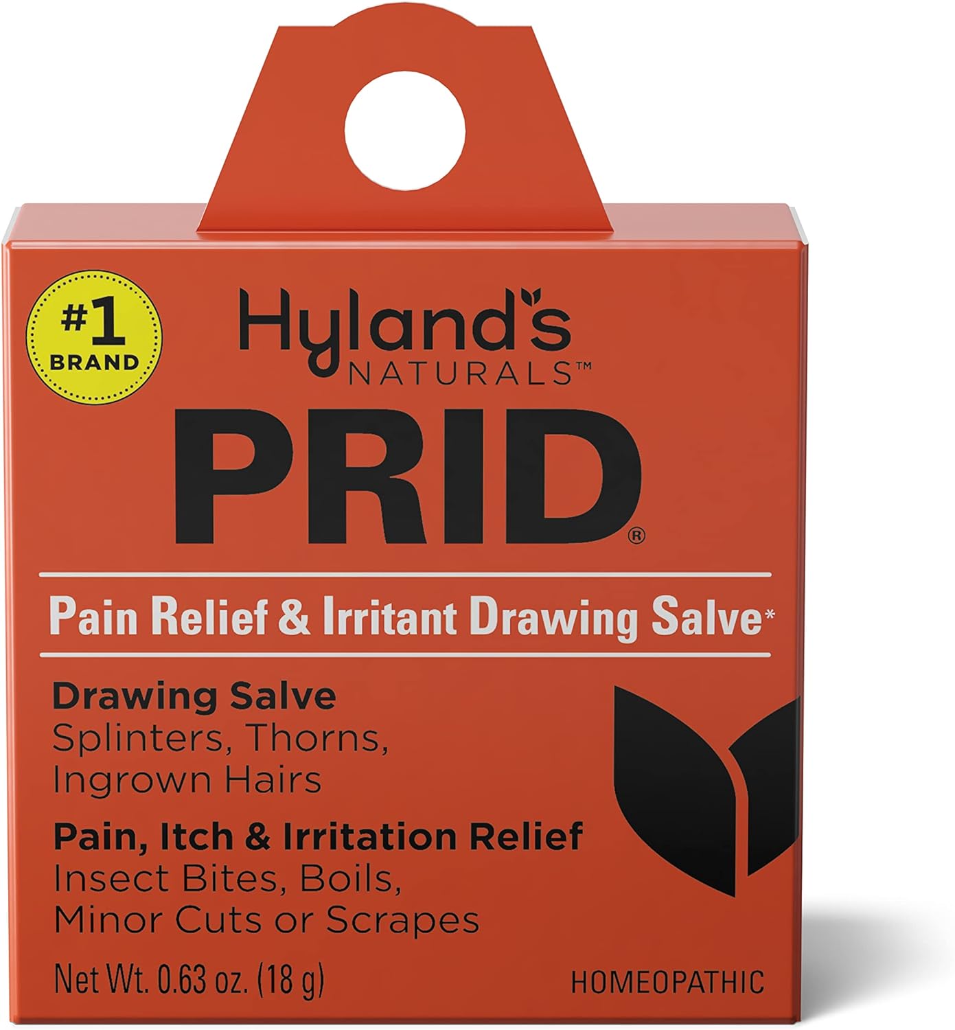 Hylands Naturals PRID Drawing Salve, Topical Skin Irritation Relief, For Splinters, Thorns, Ingrown Hairs, Itch Relief for Bug Bites, Boils, Minor Cuts  Scrapes, 18 Grams