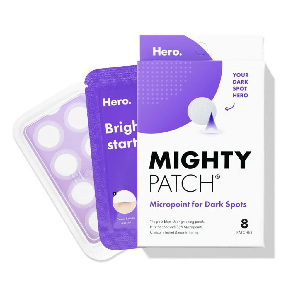 Mighty Patch Micropoint from Hero Cosmetics - Post-Blemish Dark Spot Patch with 395 Micropoints, Dermatologist Tested and Non-irritating, Not Tested on Animals (8 Count)