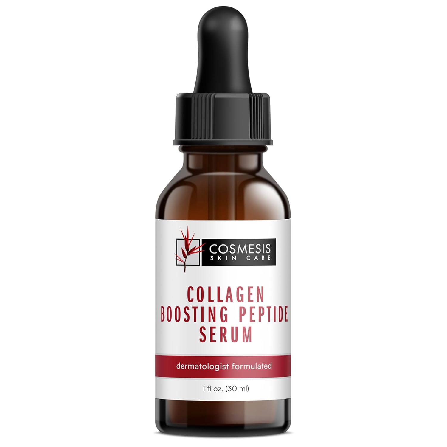 Collagen Boosting Peptide Serum - Synthesizes All Major Collagen Types, Improves Firmness, Smoothness  Reduces Wrinkles - 1 oz. Cosmesis