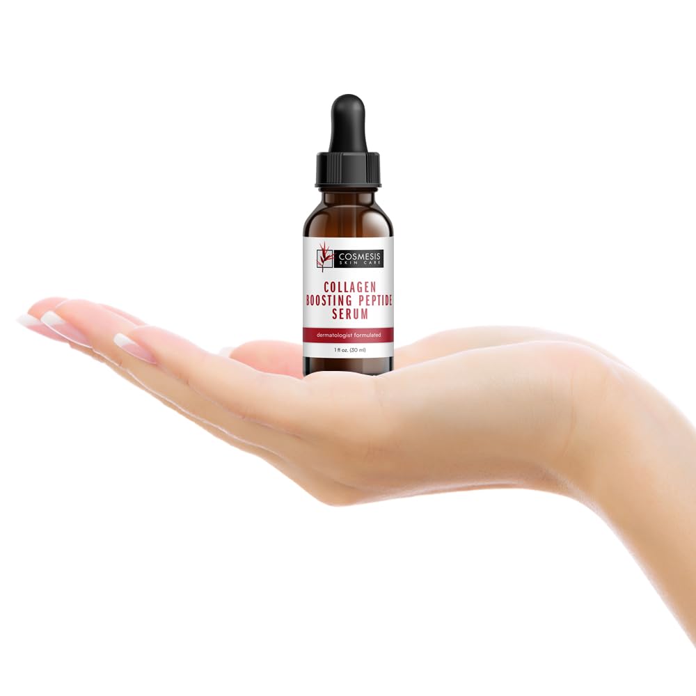 Collagen Boosting Peptide Serum - Synthesizes All Major Collagen Types, Improves Firmness, Smoothness  Reduces Wrinkles - 1 oz. Cosmesis