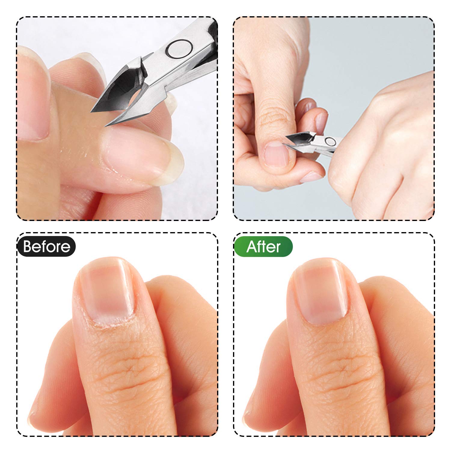 Cuticle Trimmer Cuticle Nippers Clippers Stainless Steel Hangnail Remover Extremely Sharp Cutter Pedicure Manicure Tool, opove X7 Rainbow Gradient