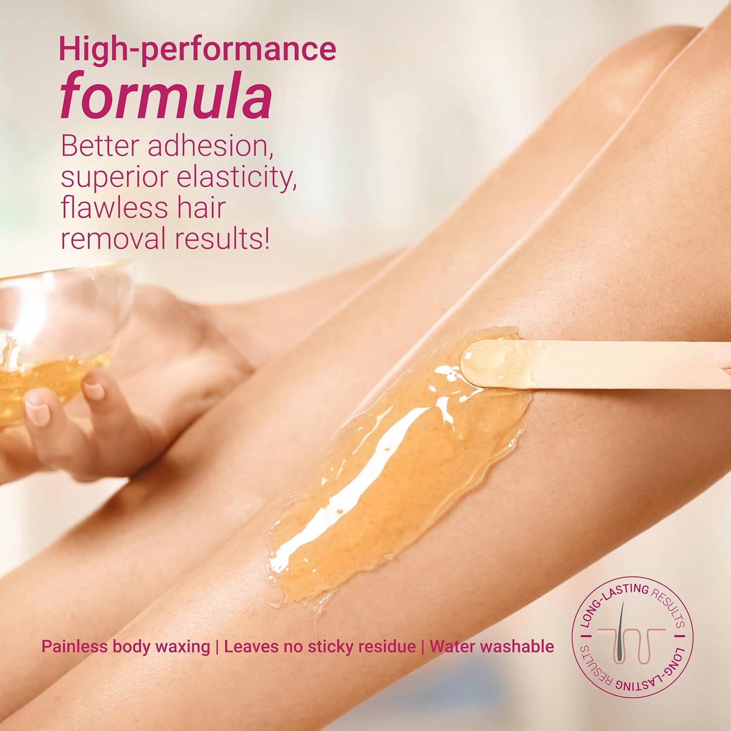 Depil Bella Honey Hard wax for Strip-free Hair Removal, High Performance Hair Removal Wax, Natural Honey Wax with Propolis, Suitable for All Skin Types, 28.2oz