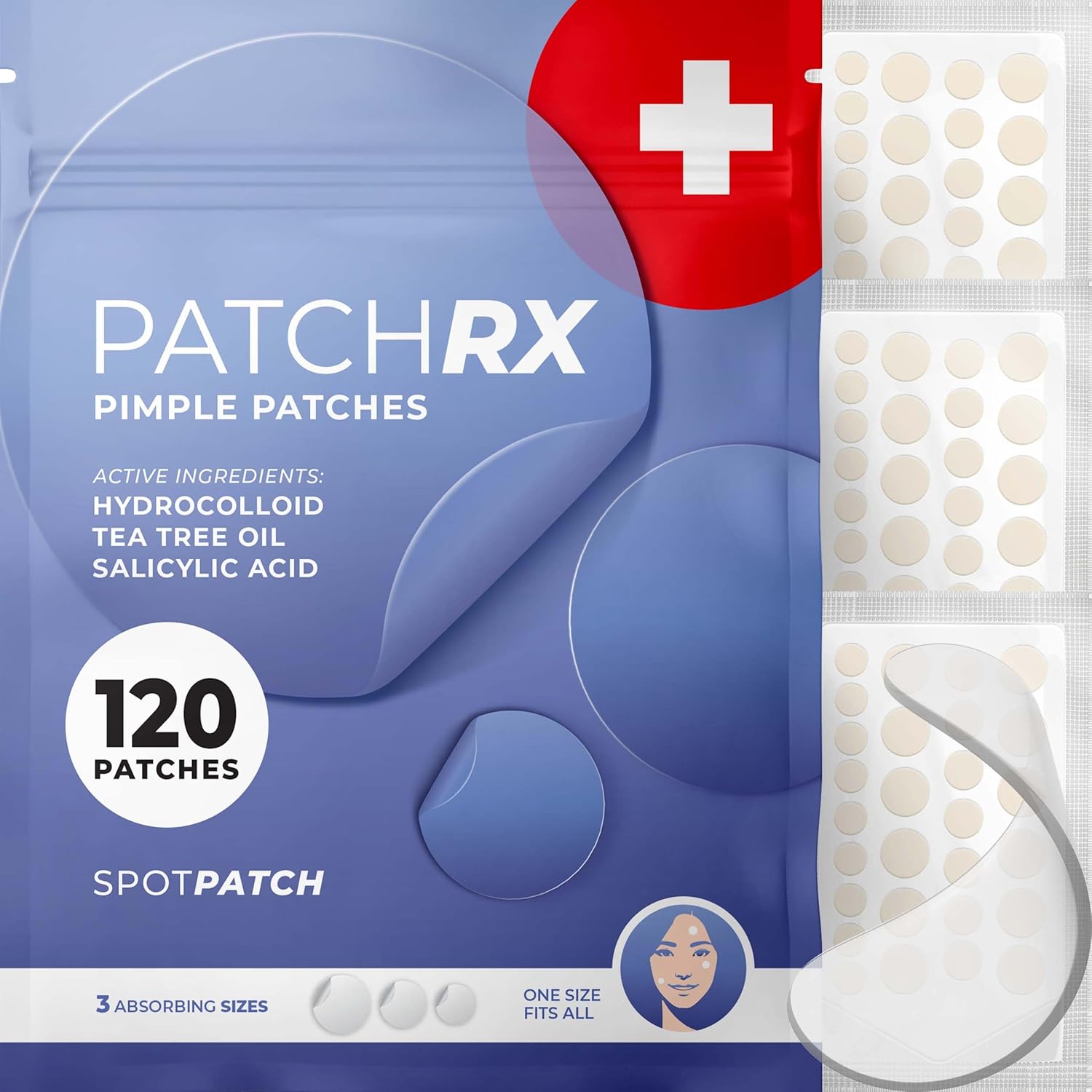 KEYCONCEPTS Salicylic Pimple Patches (120 Pack), Salicylic Acid Acne Patches with Tea Tree Oil - Zit Patch and Pimple Stickers for Face for Skin Care - Salicylic Acid Acne Dots (Packaging May Vary)