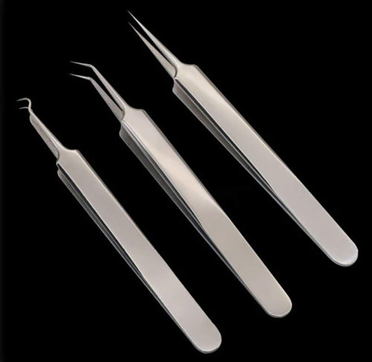 Stainless Steel Blackhead Remover Kit Bend Curved Hook Oblique Straight Clip Tweezer Blemish Extractor Tool for Remove Comedones Whitehead Blackhead Acne Pimple