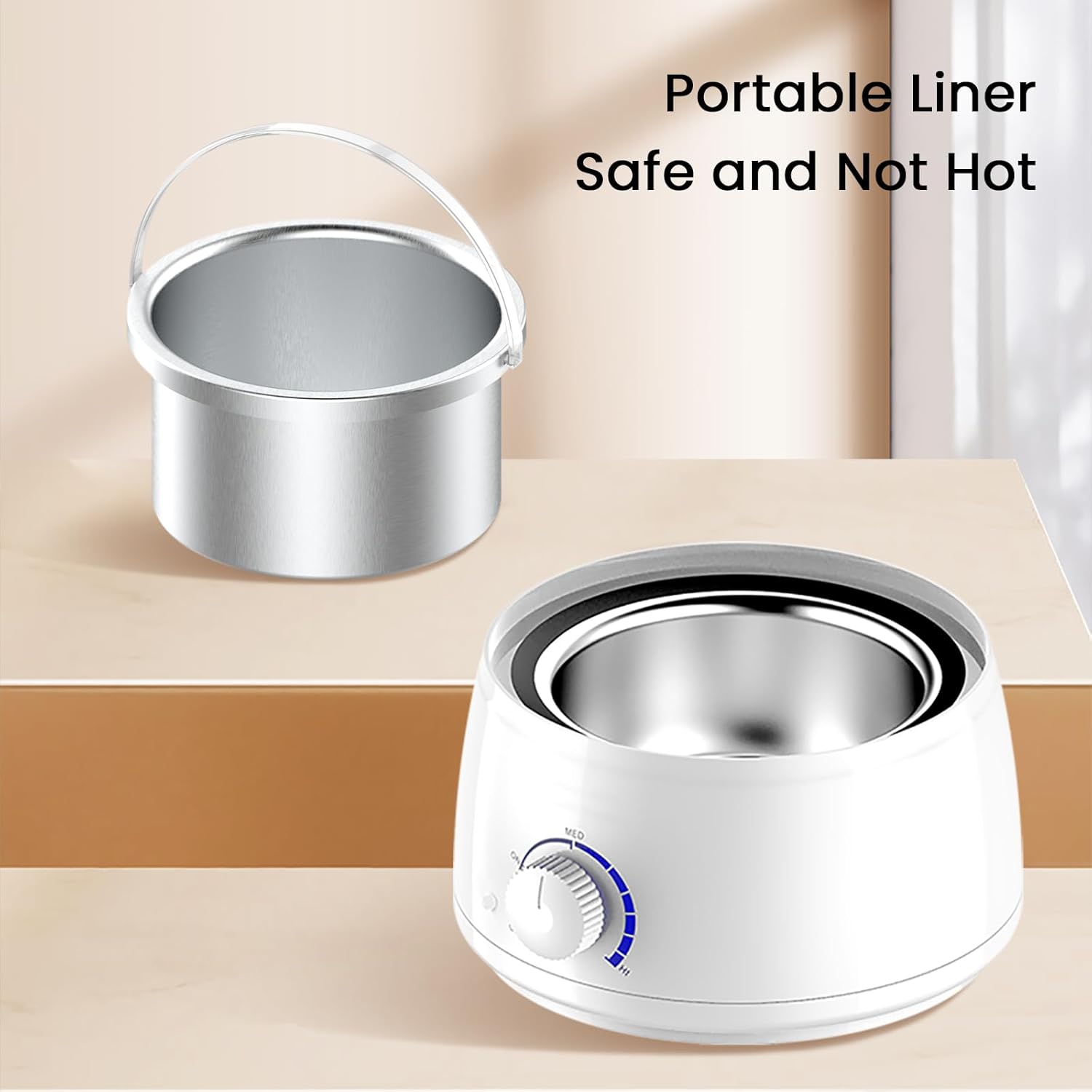 Waxing Kit for Women, 𝟮𝟬𝟮𝟰 𝗨𝗽𝗴𝗿𝗮𝗱𝗲𝗱 Wax Warmer for Hair Removal, Temperature Adjustable Hot Melt Wax Melter Machine with Hard Wax Beads